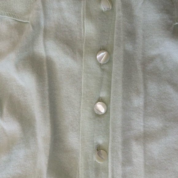 J. Crew women’s small 100% cotton long sleeve button down cardigan pale green - Picture 5 of 7